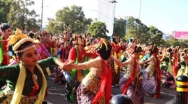 Ribuan penari, memadati area Car Free Day (CFD) di Jalan Ahmad Yani, Kota Bekasi, Minggu (26/4/2026) pagi.(Foto: Humas Pemkot Bekasi)