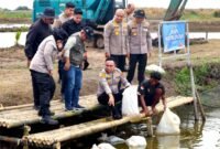 Wakapolda Polda Metro Jaya, Brigjen Pol. Dekananto Eko Purwono memimpin kegiatan tebar benih ikan, Sabtu (18/4/2026).(Foto: Istimewa)