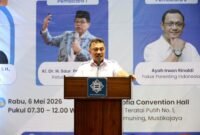 Wakil Wali Kota Bekasi Abdul Harris Bobihoe membuka Seminar Nasional Pendidikan 2026 Sofia Convention Hall, di Cimuning, Kota Bekasi, Selasa (6/5/2026).(Foto: Humas Pemkot Bekasi)