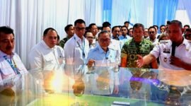 Wali Kota Bekasi Tri Adhianto pada Ground breaking pembangunan Pengolahan Sampah menjadi Energi Listrik (PSEL) di kawasan Bantargebang.(Foto Hms Pemkot Bekasi)