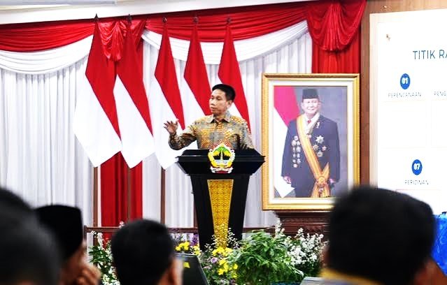 Wamendagri Akhmad Wiyagus keynote speech dalam Rakor Penguatan Tata Kelola Pemerintahan Daerah dan Pencegahan Korupsi di Gedung Gradhika Bhakti Praja, Semarang, Kamis (20/8/2026).(Foto: Istimewa)