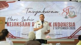 Wali Kota Bekasi Tri Adhianto pada acara tasyakuran memperingati HUT ke-81 Kejaksaan Negeri Kota Bekasi.(Foto: Hms Pemkot Bekasi)