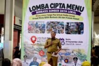 Wali Kota Bekasi Tri Adhianto memberikan sambutan dalam  Lomba Cipta Menu Berdaya Lokal .(Foto: Hms Pemkot Bekasi)